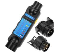 QWORK® Anhänger Prüfgerät 7 Polig und 13-poliger Anhängeradapter, für 12-V-Verkabelungsdiagnose - Zuverlässiges Schaltkreisprüfgerät für Autos, Wohnwagen und Wohnmobile