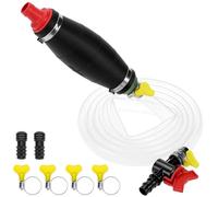 QWORK® Handpumpe Umfüllpumpe Benzinpumpe - 2M PVC Absaugpumpe mit Rückschlagventil für Benzin, Diesel, Öl und Wasser