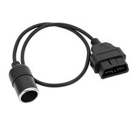 QWORK® OBD2 zu Zigarettenanzünder Adapter Connector 16Pin - 18AWG 60CM Verlängerungskabel - für Auto Stromeinspeisung