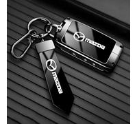 QYPLKJHG Autoschlüssel Hülle für Mazda CX-80 2024 2025, Schlüsselhülle Schlüsselgehäuse TPU Schutzhülle mit Schlüsselanhänger Schlüsselcover Schlüsselbox Auto Zubehör,B-Black 2