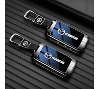 QYPLKJHG Autoschlüssel Hülle für Mazda CX-80 2024 2025, Schlüsselhülle Schlüsselgehäuse TPU Schutzhülle mit Schlüsselanhänger Schlüsselcover Schlüsselbox Auto Zubehör,B-Blue 1