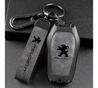 QYPLKJHG Autoschlüssel Hülle für Peugeot 508 2018-2023, Schlüsselhülle Schlüsselgehäuse Leder Schutzhülle mit Schlüsselanhänger Schlüsselcover Schlüsselbox Auto Zubehör,A-7
