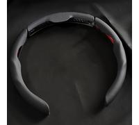 R-timer 3 Stück Segmentierte Lenkradhülle für Ford Tourneo Courier 2024 2025, Sportlicher Lenkradbezug Carbon Optik Schutzhülle Rutschfester Griff Komfort aus Leder,Black