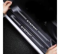 R-timer 4 Stück Auto Einstiegsleisten Schutz für Dacia Sandero Stepway III 2021-2023 2024, Türschweller Aufkleber rutschfeste Anti-KratzTrim Scuff Ladekantenschutz,White