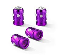 R-timer 4 Stück Auto Reifenventilkäppchen für Cupra Formentor 2020-2025, Automobil Radzubehör Funkelnde Außendekoration Fahrzeug Modifikationsteile,Purple