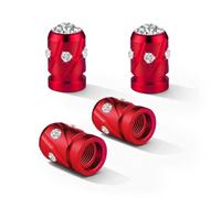 R-timer 4 Stück Auto Reifenventilkäppchen für Cupra Formentor 2020-2025, Automobil Radzubehör Funkelnde Außendekoration Fahrzeug Modifikationsteile,Red