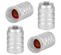 R-timer 4 Stück Reifenventilkappen Set für Toyota Yaris/Yaris Cross 2020 2022 2023, Aluminium Ventilkappen Auto Reifenventil Kappe Staubkappen Zubehör Auto Fahrrad,Silver