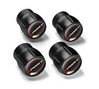 R-timer 4Pcs Aluminium-Reifenventilkappen für Skoda VRS Octavia Kamiq Yeti RS Superb Fabia schnelle Zubehör, Auto-Reifen,Wasserdicht,Metall Autoventil Kappe mit Gummiringdichtung,Black