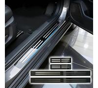 R-timer Einstiegsleisten für Skoda Kamiq 2018-2023, Edelstahl Schwarz Türschweller Schutzleisten Kratzschutz Einstiegsschutz Abdeckung Zubehör Matt Set 4 Stück