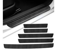 R-timer Kohlefaser Einstiegsleisten Aufkleber, 5 Stück Einstiegsleistenschutz für Skoda Kamiq NW4 I 2019-2024, Anti-Scratch Stoßstangenschutz
