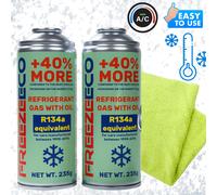 R12/R134a FreezeEco 2x 2in1 Ersatz-Kältemittel R12/R134a für Klimaanlagen mit Öl