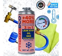 R12/R134a FreezeEco 3-in-1-Kit Ersatz-Kältemittel R12/R134a + Schlauch + Mikrofa