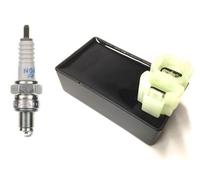 Racing CDI Zündeinheit offen + Zündkerze CR7HSA passend für GY6 4-Takt China Roller - AC-Version ohne Drehzahlbegrenzung - CDI offen für mehr Leistung