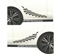 Racing Karo Flag Aufkleber C40, 2er Set 60cm Farbauswahl für Auto Bus Womo