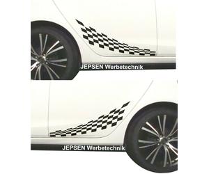 Racing Karo Flag Aufkleber C40, 2er Set 60cm Farbauswahl für Auto Bus Womo