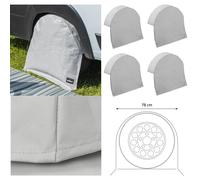Radabdeckung XL – 4 Stück Reifenabdeckung / Radschutzhülle mit Heringen für Wohnwagen, Wohnmobil & Anhänger – UV-beständiger, wetterfester Reifenschutz – robust & langlebig