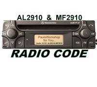 Radio Code 24H Mercedes Benz Audio 10 CD MF2910 AL2910 AL/MF2199 Becker Alpine