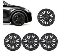 Radkappe für Model Y 2020-2023, 19 Zoll Mattschwarzer Austausch der Radkappen-Radabdeckung, 4-teilige Radnabenkappe, Modisches Design, Bietet Starken Schutz