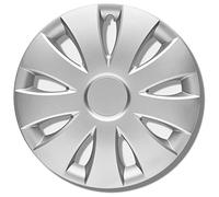 Radkappen 16 Zoll Silber matt - Radzierblenden für Stahlfelgen - Alufelgen Look Radblenden Für die meisten Marken und Felgen - Europäisches Produkt aus recyceltem Kunststoff - 4er Set Zierkappen