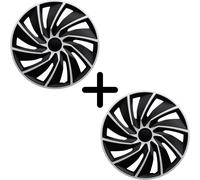 4x Turbo 17 Zoll Radzierblenden Radkappen für VW in schwarz silber matt 4er Satz