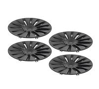 Radkappen Radabdeckungen, 4 Stück 19 Zoll Matt Schwarze Radnabenkappe für Model Y 2020-2023, Radnaben Vollrandschutzabdeckung, Langlebige Struktur,Ideale Ersatzradabdeckungen