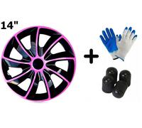 Radkappen Radzierblenden Radblenden 4x Stück Quad Bicolor Rosa NRM 14" 3589