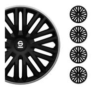 Sparco Radzierblenden Bergamo - 15-Zoll - Schwarz/Grau - Satz mit 4 Stück