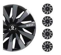 4er Satz Sparco Radzierblenden Lazio 16-Zoll Schwarz/Grau Universal