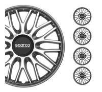 Radkappen Radzierblenden Sparco Roma 15" Zoll Auto Abdeckung Set Silber Grau 4x