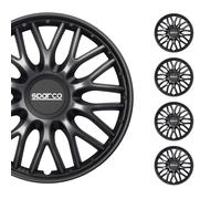 Radkappen Radzierblenden Sparco Roma 16" Zoll Auto Abdeckung Set Grau Schwarz 4x