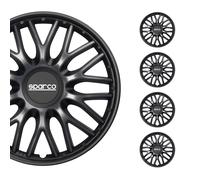 Radkappen Radzierblenden Sparco Roma 16" Zoll Auto Abdeckung Set Grau Schwarz 4x