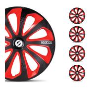Satz Sparco Radzierblenden Sicilia 16-Zoll Schwarz/Rot/Karbon