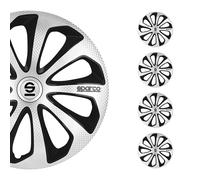 Satz Sparco Radzierblenden Sicilia 16-Zoll Silber/Schwarz/Karbon