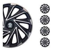 Sparco Radzierblenden Varese - 14-Zoll - Silber/Schwarz - Satz mit 4 Stück