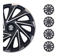 Sparco Radzierblenden Varese - 14-Zoll - Silber/Schwarz - Satz mit 4 Stück