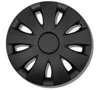 Radkappen schwarz matt 13 Zoll - Radzierblenden für Stahlfelgen - Alufelgen Look Radblenden Für die meisten Marken und Felgen - Europäisches Produkt aus recyceltem Kunststoff - 4er Set Zierkappen