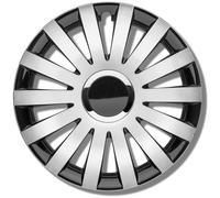 Albrecht 15 Zoll Radkappen Silber/schwarz für Stahlfelgen - Sail Radzierblenden aus hochwertigem Kunststoff - Langlebige Radblenden in originaler Albrecht Verpackung - Made in EU