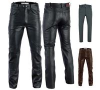 Radmasters Herren Lederhose lederjeans bikerjeans Jeans Hose Echtleder Schwarz & Braun