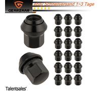 Radmuttern Kegelbund M12x1,5 SW19 Ersatz für Ford Mondeo Alufelgen Schwarz 20tlg