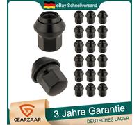 Radmuttern Kegelbund M12x1,5 SW19 für Ford Mondeo Alufelgen Schwarz 20x 20 Stück