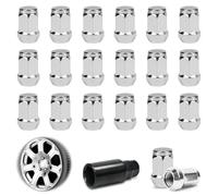 Radmuttern m12x1.5 Stahlfelgen 60°Geschlossen Kegelbund Radmutter Chrom Schrauben Kappen mit Ford Chrysler Toyota Hyundai Kia Mazda 21 Stück Universal Für Auto Muttern