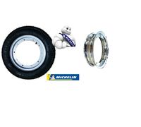 Radnabe Komplett Michelin 3.50 10 S83 für Piaggio Vespa Felge Verchromt