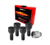 Radschloss Radschrauben Satz kompatibel mit Jeep Renegade ab 2014 Schwarz 4x M12X1.25