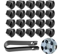 20x19mm Schwarz Radschrauben Radmuttern Kappen Abdeckung Radbolzen mit Abzieher.