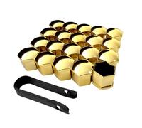 Radschraubenkappen 17mm,Radmutterkappen 20 Stücke 17mm Kunststoff Auto Radmutter Abdeckungen Bolzen Kappe Dekoration Universal Auto Zubehör(Gold,17mm)