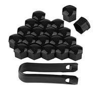 Radschraubenkappen,20 stück 21mm Mutter Auto Rad Hub Schraube Schutz Anti Diebstahl Abdeckkappe Kunststoff Nut Radmuttern Radbolzen Kappen Covers Bolt Radkappen Reifen mit 1 stück Abziehhaken(Schwarz)