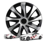 Radzierblenden Storm Bicolor 16 Zoll, 4er Satz Radkappen, Radblenden schwarz/silber