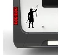 Rakelfix Angler Angeln Fischer fischen Typ 2 ca 30cm Hochwertiger Wohnmobil Aufkleber Camper Wohnwagen Womo Mobile Home Camping Aufkleber UV beständig wetterfest