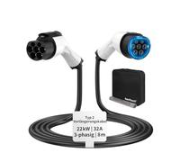RamTouch Ladekabel Verlängerung Typ 2 (32A, 22kW, 8M, 3-phasig), Wallbox Verlängerungskabel für Typ 2 EVs/PHEVs, Kompatibel mit Allen Typ 2 EV-Ladegeräten & EV-Ladestationen & Wallboxen