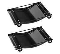 Rangierhilfe Auto Fahrzeug-Radroller Set- Reifenheber 4,5mm Stahl | 10.000 lbs (4.536 kg) Tragkraft - 360° drehbare Lenkrollen mit Feststellbremse - Für Auto, SUV, LKW, Werkstatt & Garage